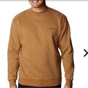 Columbia Hart Mountain II Delta Crew Neck Long Sleeve Sweatshirt Tan Brown Large